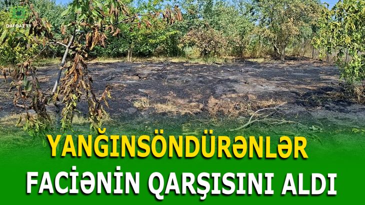 QUBADA BAĞ SAHƏSİNDƏ GÜCLÜ YANĞIN BAŞ VERDİ